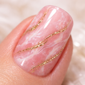 Pink Marble Luxury Nails